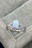 925 Sterling Silver Zircon and Opal Ring - Trendsi - Flyclothing LLC