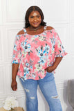 Sew In Love Full Size Fresh Take Floral Cold-Shoulder Top - Trendsi - Flyclothing LLC