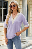 V-Neck Half Sleeve T-Shirt - Trendsi - Flyclothing LLC