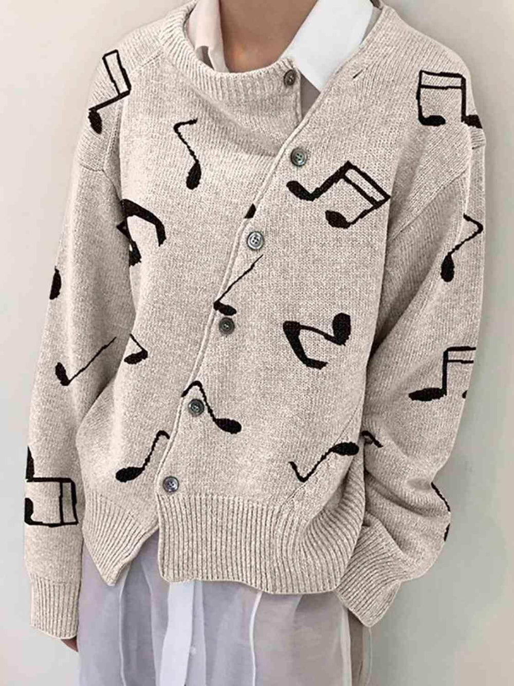 Dropped Shoulder Buttoned Cardigan - Trendsi - Flyclothing LLC
