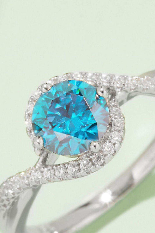 1 Carat Moissanite Contrast 925 Sterling Silver Ring - Trendsi - Flyclothing LLC