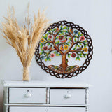 Rooted Tree of Life in Circle Haitian Metal Drum Wall Art - Haitian Artisans - Flyclothing LLC