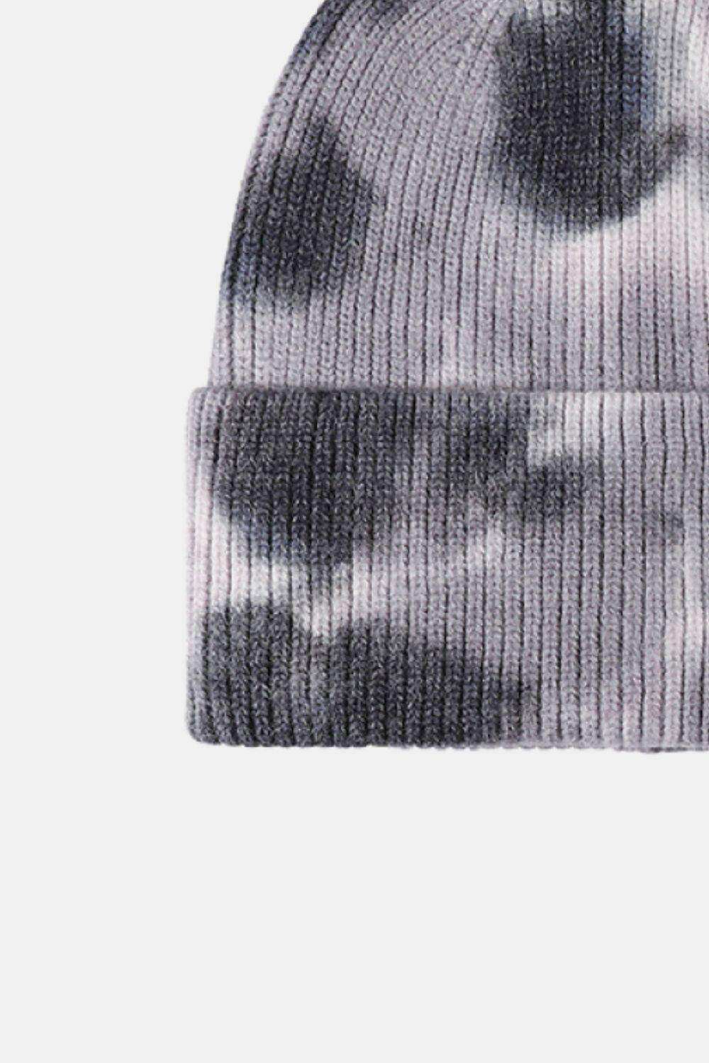 Tie-Dye Cuffed Rib-Knit Beanie Hat - Trendsi - Flyclothing LLC