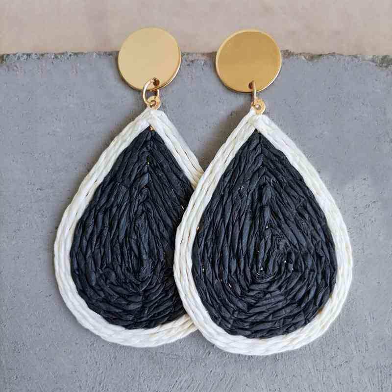 Raffia Grass Teardrop Earrings - Trendsi - Flyclothing LLC
