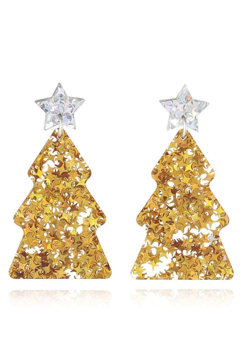 Christmas Tree Acrylic Earrings - Trendsi - Flyclothing LLC