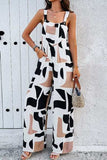Printed Wide Strap Jumpsuit with Pockets - Trendsi - Flyclothing LLC