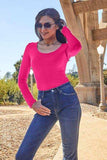 Basic Bae Full Size Round Neck Long Sleeve Bodysuit - Trendsi - Flyclothing LLC