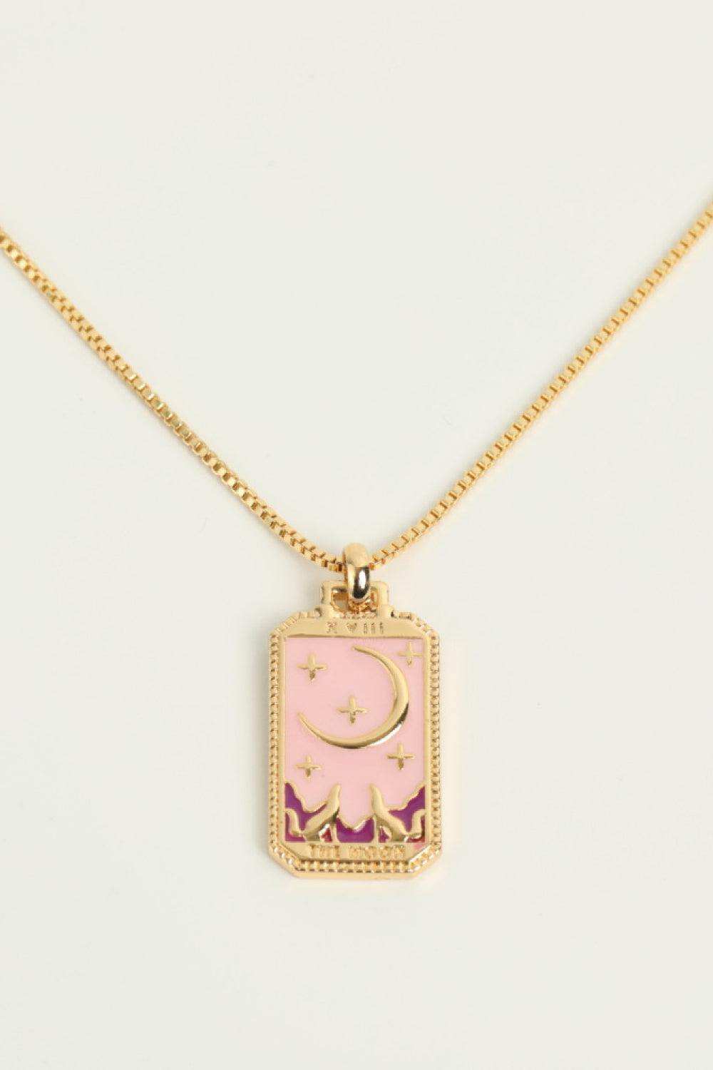 Tarot Card Pendant Copper Necklace - Trendsi - Flyclothing LLC