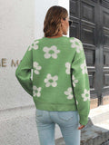 Floral Dropped Shoulder Sweater - Trendsi - Flyclothing LLC