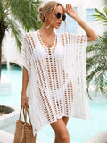 Side Slit Dolman Sleeve Cover-Up - Trendsi - Flyclothing LLC