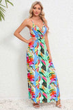 Printed Surplice Maxi Cami Dress - Trendsi - Flyclothing LLC