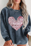 Plus Size Heart Sequin Round Neck Sweatshirt - Trendsi - Flyclothing LLC