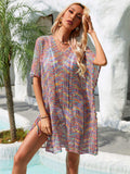 Multicolored Openwork Tassel Slit Cover-Up - Trendsi - Flyclothing LLC