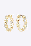 Moissanite Crisscross Hoop Earrings - Trendsi - Flyclothing LLC