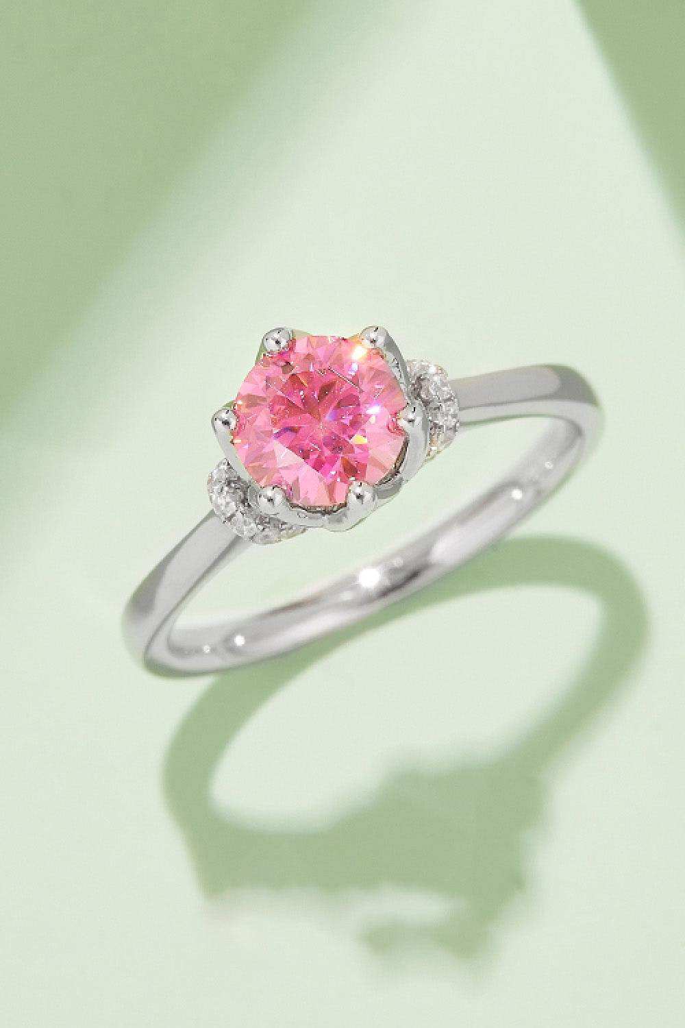 1 Carat Moissanite Contrast 925 Sterling Silver Ring - Trendsi - Flyclothing LLC