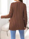 Button Down Cable-Knit Cardigan - Trendsi - Flyclothing LLC