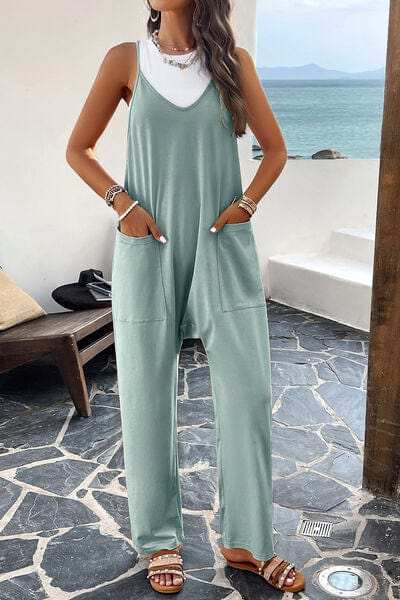 Pocketed Spaghetti Strap Overalls - Trendsi - Flyclothing LLC