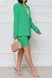 Long Sleeve Blazer and Shorts Set - Trendsi - Flyclothing LLC