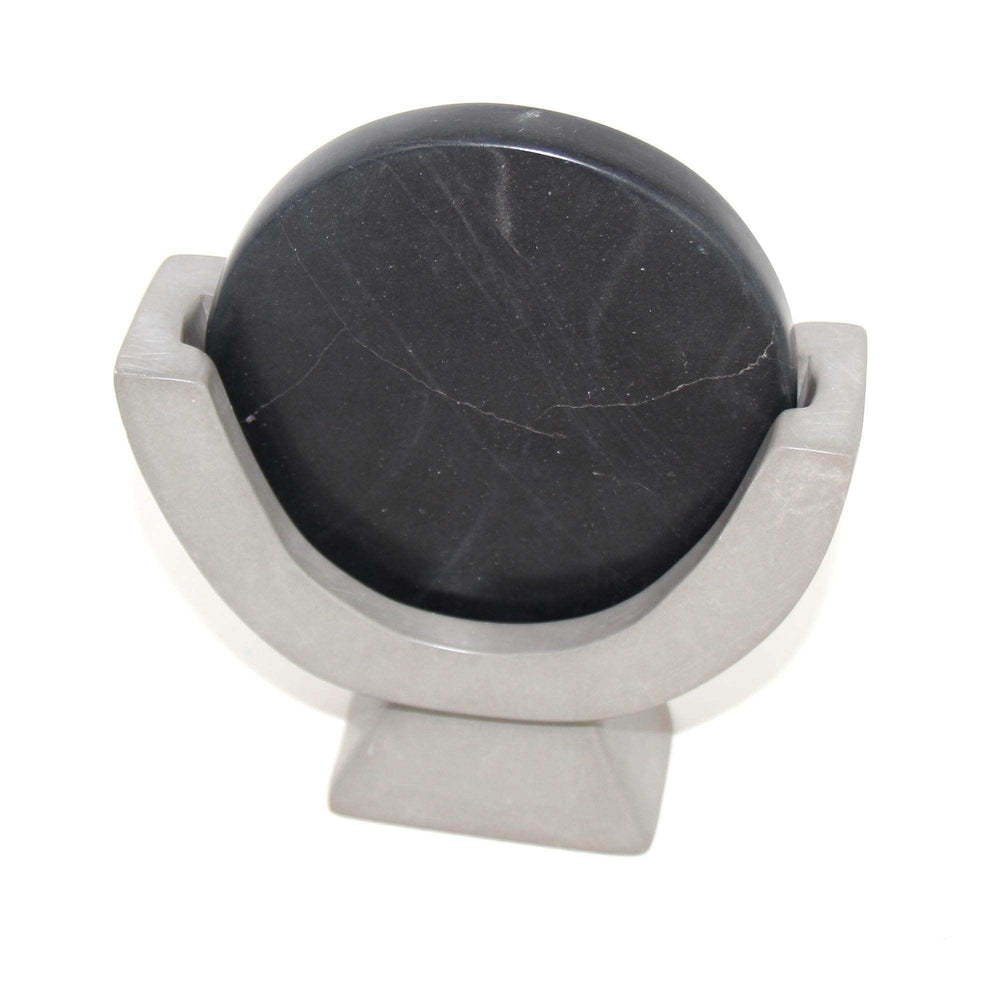 Compass Soapstone Sculpture, Dark Gray Stone - SMOLArt - Flyclothing LLC
