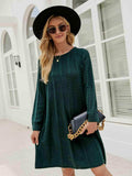 Cable-Knit Long Sleeve Sweater Dress - Trendsi - Flyclothing LLC