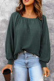 Square Neck Waffle-Knit Top - Trendsi - Flyclothing LLC