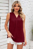Texture V-Neck Sleeveless Top - Trendsi - Flyclothing LLC