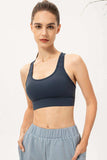 Scoop Neck Long Sports Bra - Trendsi - Flyclothing LLC