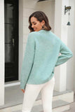 Round Neck Ribbed Long Sleeve Sweater - Trendsi - Flyclothing LLC