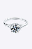 1 Carat Moissanite 925 Sterling Silver Split Shank Ring - Trendsi - Flyclothing LLC