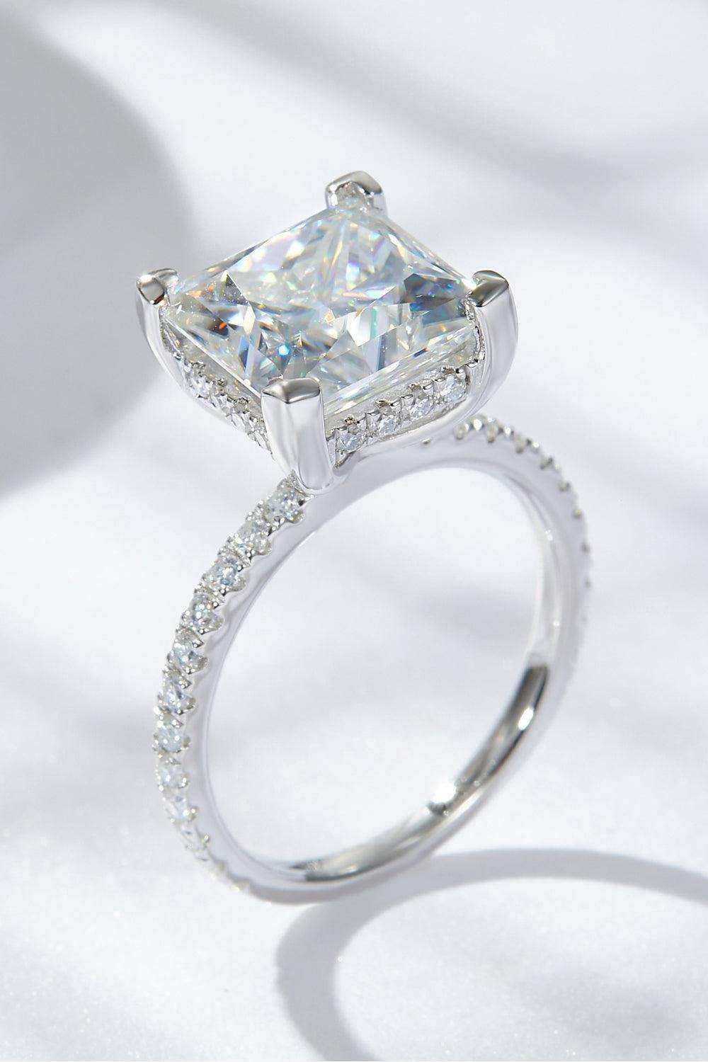 5.52 Carat Moissanite Side Stone Ring - Trendsi - Flyclothing LLC
