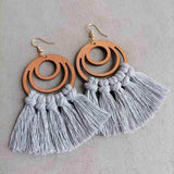 Tassel Detail Geometric Earrings - Trendsi - Flyclothing LLC