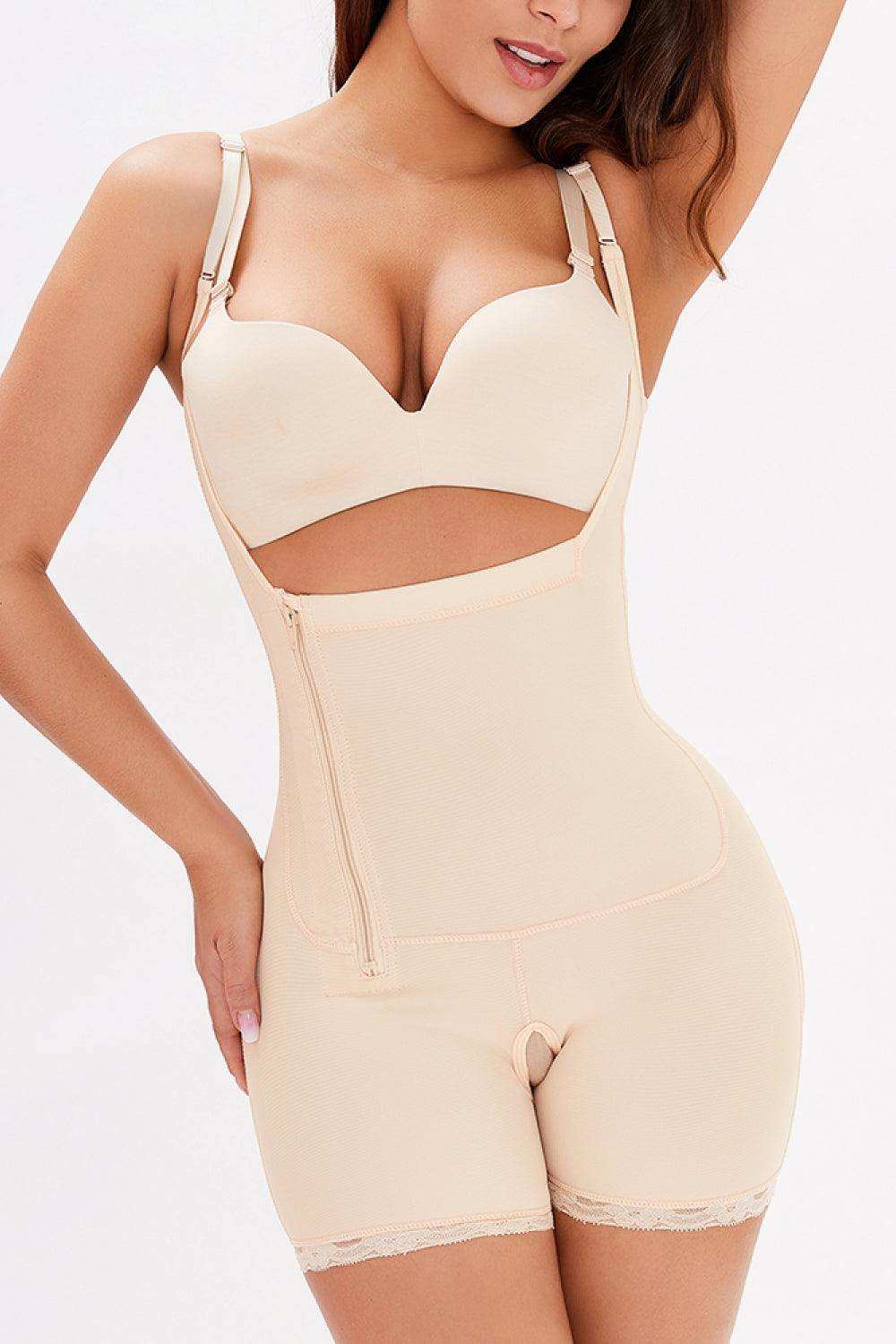 Full Size Side Zipper Under-Bust Shaping Bodysuit - Trendsi - Flyclothing LLC