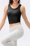 Round Neck Wide Strap Active Tank - Trendsi - Flyclothing LLC