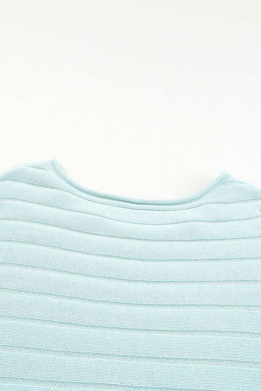 Round Neck Exposed Seams Pullover Sweater - Trendsi - Flyclothing LLC