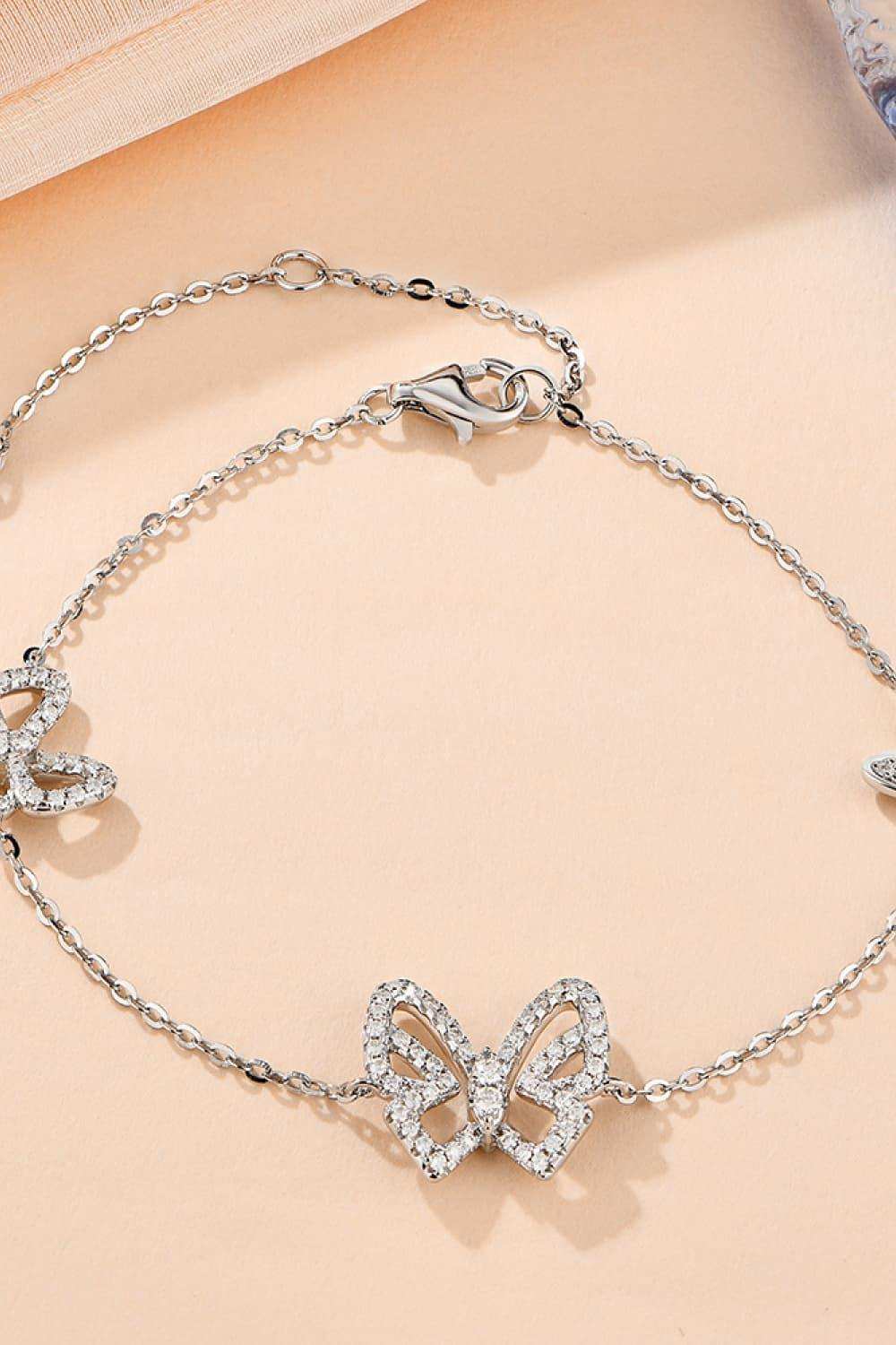 Moissanite Butterfly Shape Bracelet - Trendsi - Flyclothing LLC