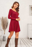 Round Neck Long Sleeve Mini Dress - Trendsi - Flyclothing LLC