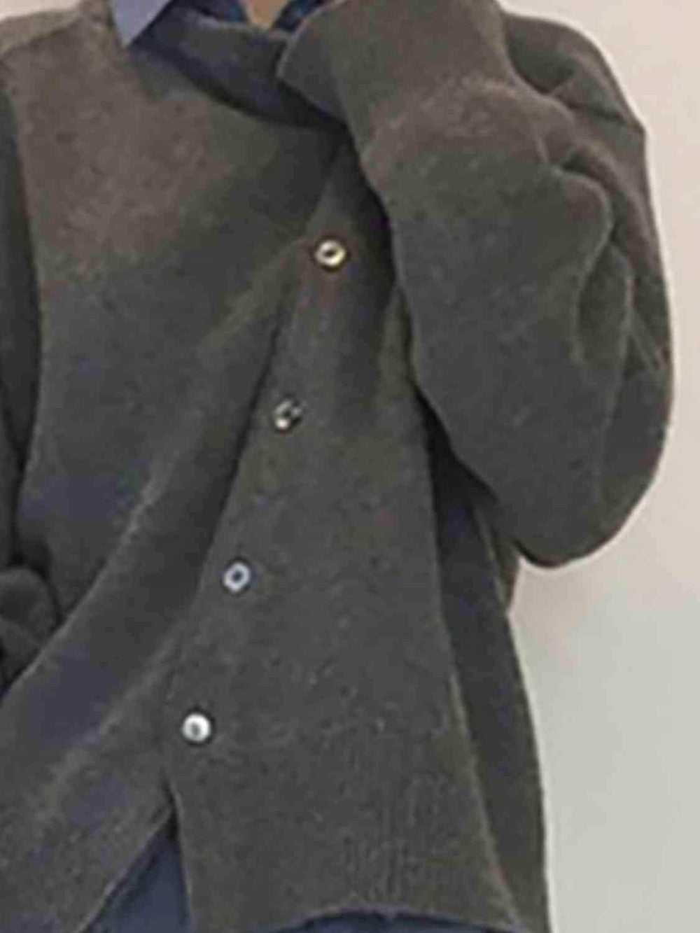 Dropped Shoulder Buttoned Cardigan - Trendsi - Flyclothing LLC