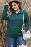 Plus Size Quarter Snap Quilted Sweatshirt - Trendsi - Flyclothing LLC