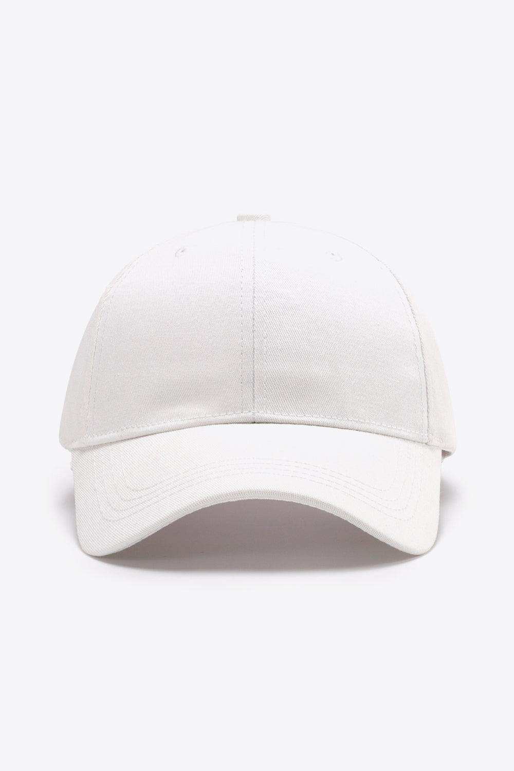Plain Adjustable Cotton Baseball Cap - Trendsi - Flyclothing LLC