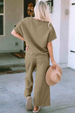 Short Sleeve Top and Pants Set - Trendsi - Flyclothing LLC