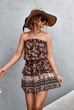 Bohemian Frill Trim Strapless Dress - Trendsi - Flyclothing LLC