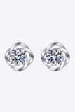 It's Your Day Moissanite Rhodium-Plated Stud Earrings - Trendsi - Flyclothing LLC