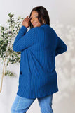 Basic Bae Full Size Ribbed Open Front Cardigan with Pockets - Trendsi - Flyclothing LLC
