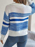 Striped Collared Neck Long Sleeve Sweater - Trendsi - Flyclothing LLC