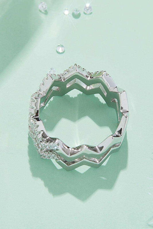 Moissanite Zigzag Stacking Rings - Trendsi - Flyclothing LLC