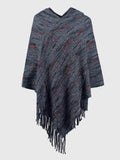 Fringe Hem Hooded Poncho - Trendsi - Flyclothing LLC