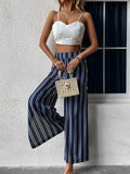 Striped Slit Wide Leg Pants - Trendsi - Flyclothing LLC