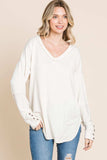 Culture Code Full Size V-Neck Dropped Shoulder Blouse - Trendsi - Flyclothing LLC