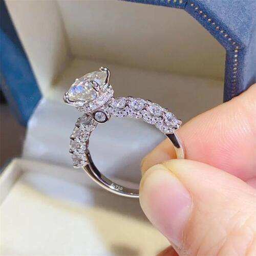 2 Carat Moissanite 925 Sterling Silver Ring - Trendsi - Flyclothing LLC