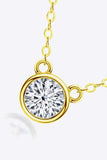 925 Sterling Silver 1 Carat Moissanite Round Pendant Necklace - Trendsi - Flyclothing LLC